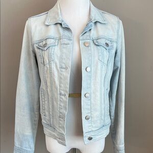 Old Navy Light Blue Women's Distressed Denim Jacket Small
